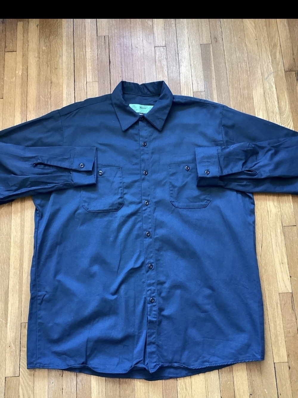 UNIFORM Red Kap Men's Size XL Solid Gray Button Front Work Shirt,100%Cotton,MINT